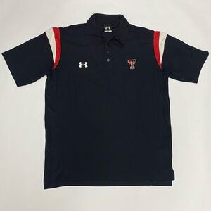 Under Armour Texas Tech Raiders Polo Golf Men's Medium Black Shirt